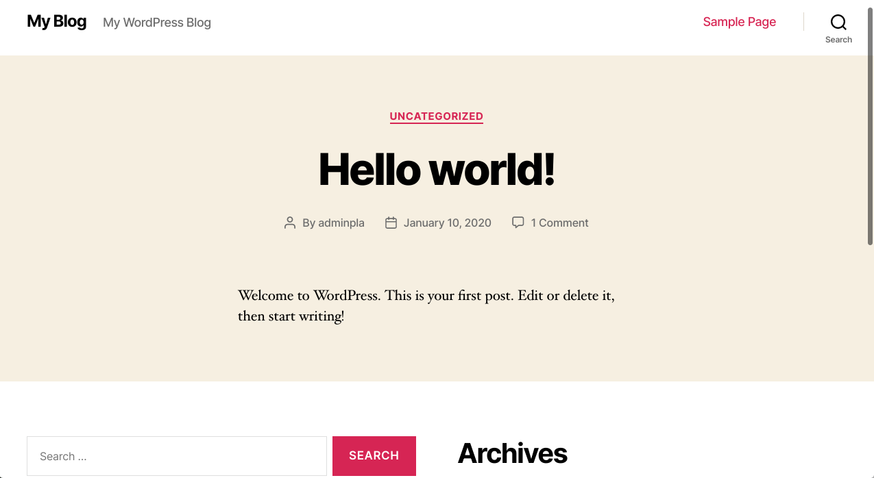 หน้าแรก WordPress